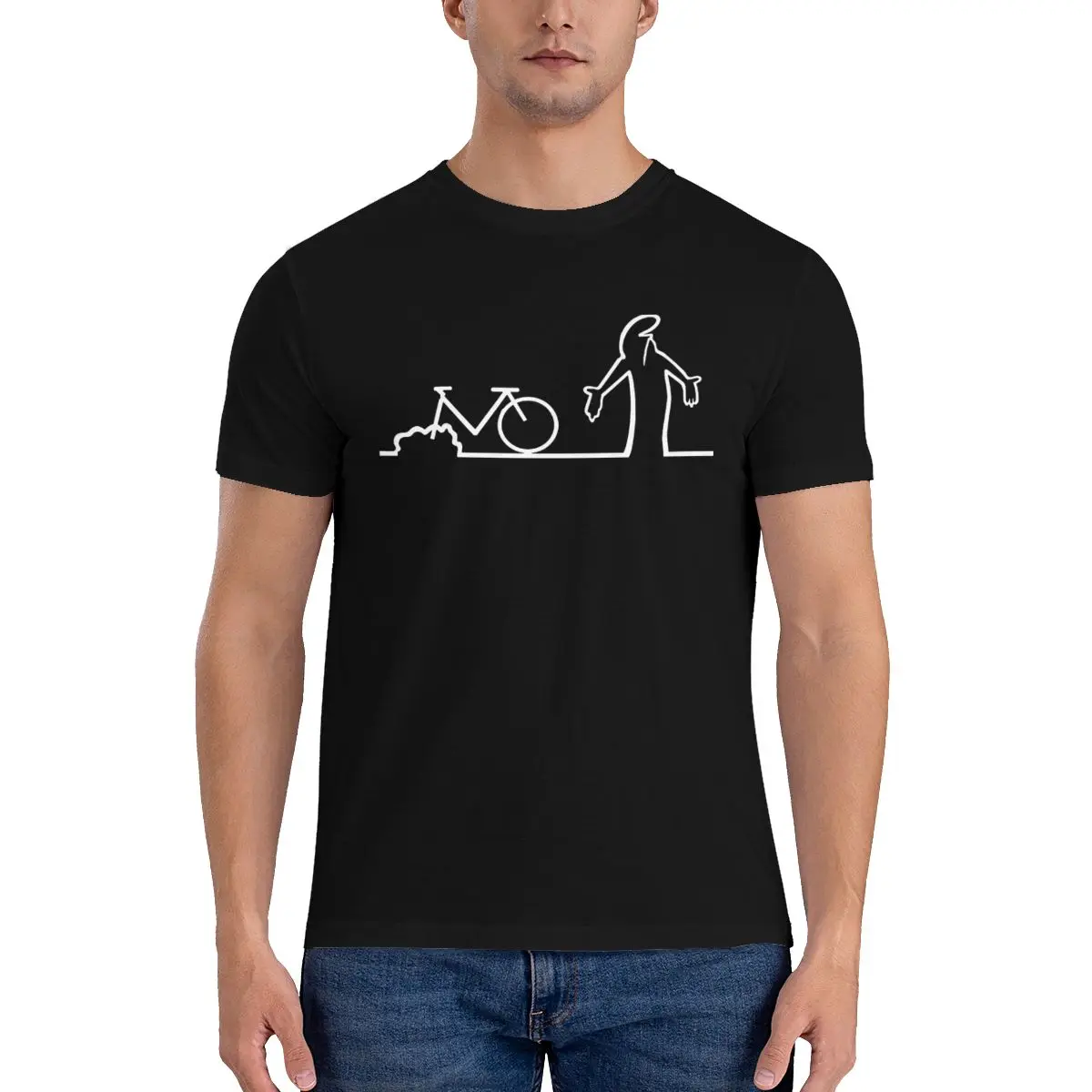 

Men's T-Shirts La Linea Bicycle Casual T-Shirt Tv Program Couple Cotton Printed Tshirt O NeckTops Street Style Big Size 4XL 5XL