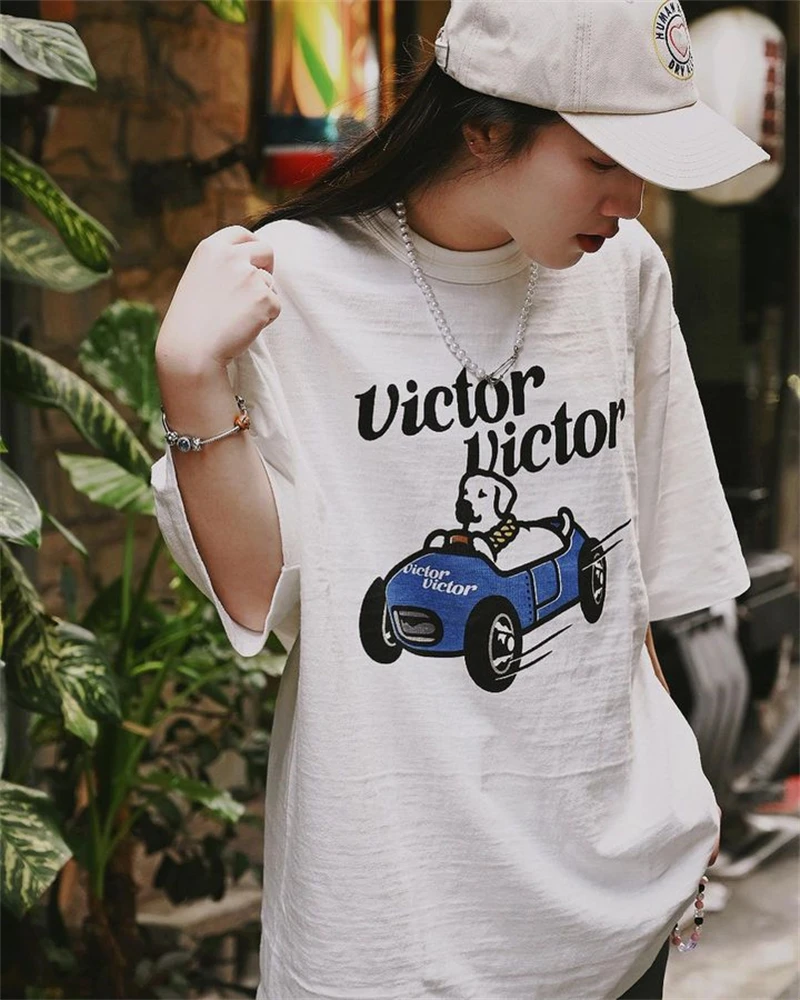 

23SS HUMAN MADE VICTOR VICTOR T-shirt Men Women T Shirt Cotton Tees Hippie Clothes