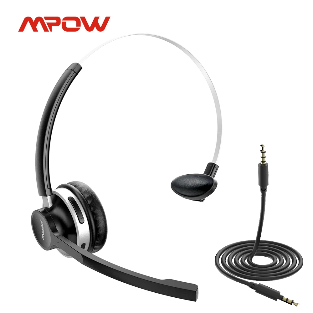 Mpow HC3 Wireless Bluetooth Headset with Dual Noise Cancelling Microphone Clear Office Headset For PC Laptop Call Center Phones
