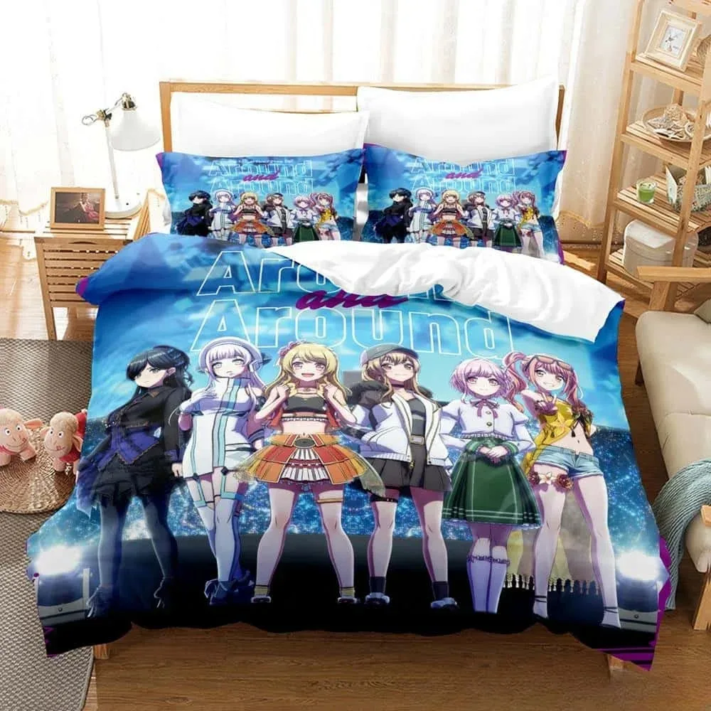 Anime D4DJ All Mix Bedding Set Duvet Cover Comforter Bed Quilt Pillowcase King Queen Twin Size Boys Girls Adultse ﻿