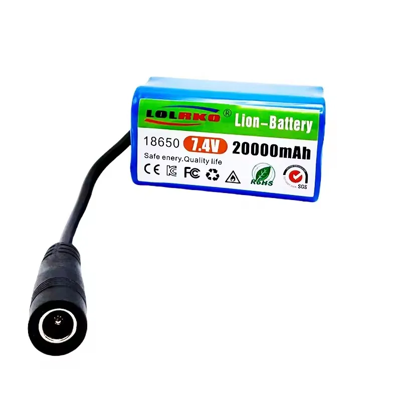 Аккумулятор 7.4V 2S2P 20000mAh для радиоуправляемых рыболовных прикормочных лодок V020 V900 2011-5 V007 C18 H18 V18 D18B FX88, запчасти для пульта ДУ (art.: 3920db6c02eab) - 3920db6c02eab