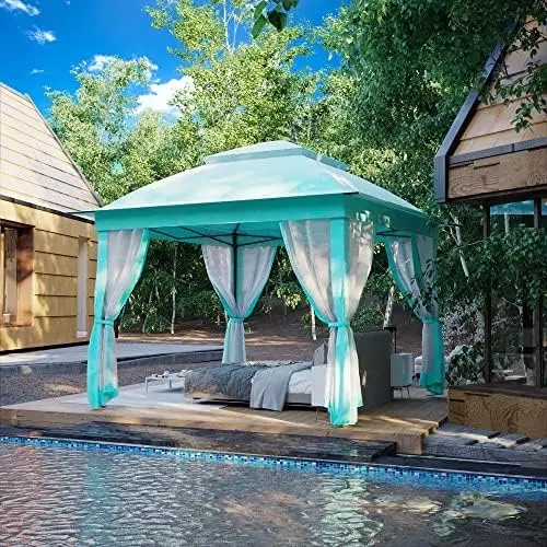 

Pop Up Gazebo for Patios Gazebo Canopy Tent with Sidewalls Outdoor Gazebo with Mosquito Netting Pop Up Canopy Shelter Wedding Te