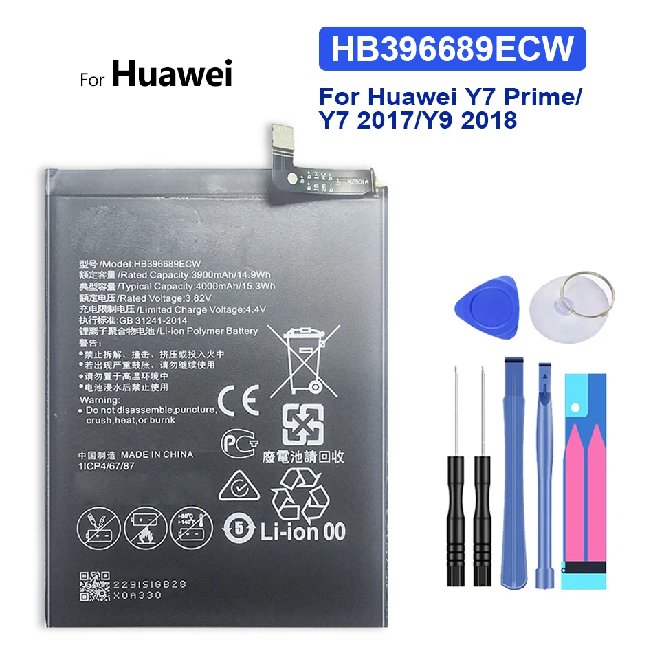 

Для Hua Wei 100% новый HB396689ECW 4000 мАч аккумулятор для Huawei Mate 9 Mate9 Pro Honor 8C Y9 2018 версия Enjoy 7 plus + Инструменты