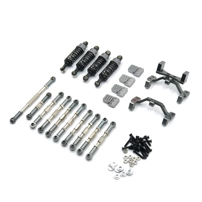 

Metal Steering Link Rod Pull Rod Mount Seat Shock Absorbers Set for WPL C14 C24 C24-1 1/16 RC Car Upgrade Parts