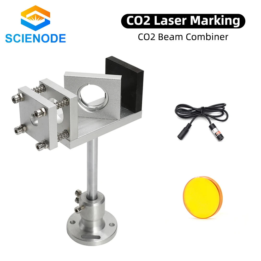 

Scienode CO2 Laser Beam Combiner Set 20/25mm ZnSe Beam Lens Beam Combiner Mount Red Pointer for CO2 Engraving Cutting Machine