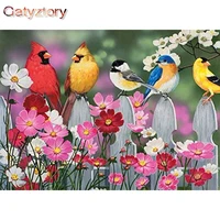 gatyztory five birds pictures by numbers 60x75cm diy painting by numbers frameless for home decor digital painting on canvas