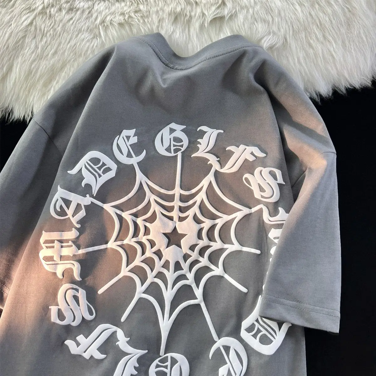 

American street tide brand short-sleeved t-shirt men and women summer loose European and American high street half-sleeve top