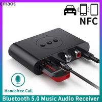 bluetooth 5 0 audio receiver nfc u disk rca 3 5mm aux usb stereo music wireless adapter with mic for car kit speaker amplifier