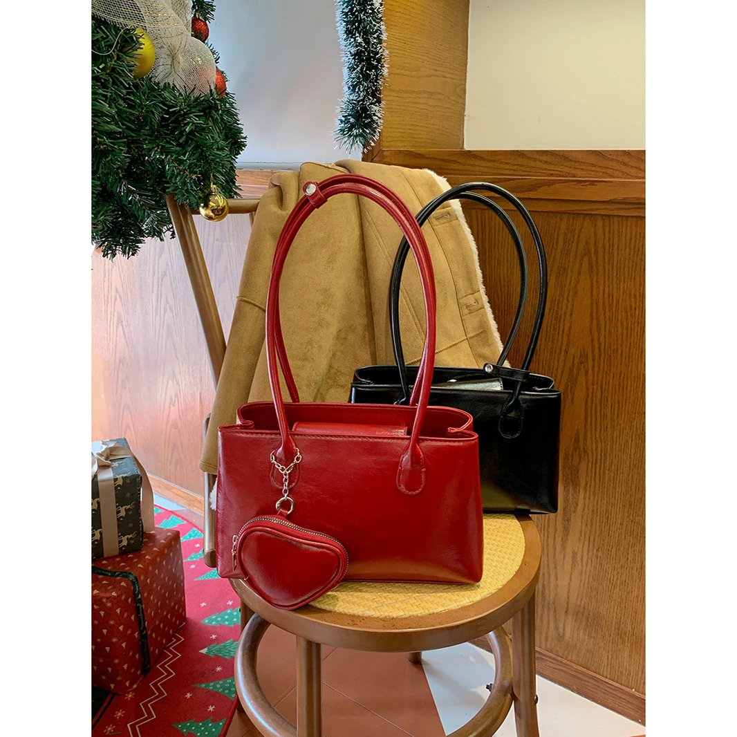 Дизайнерская однотонная сумка на одно плечо с длинной ручкой подмышками милый