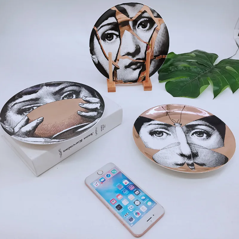 

Decorative Hanging Plate Wall Decoration Dining Room Decoration Italian Famous Actor Style Ceramic Art Supplies Modern Wicca