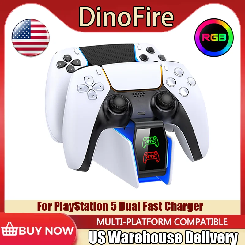 Зарядная Станция для контроллера DinoFire PS5 подставка быстрой зарядки геймпада