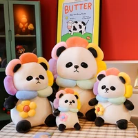 kawaii panda plush toys soft cute chubby sunflower panda plushie dolls cartoon anime stuffed animals pillow gift for girls toys