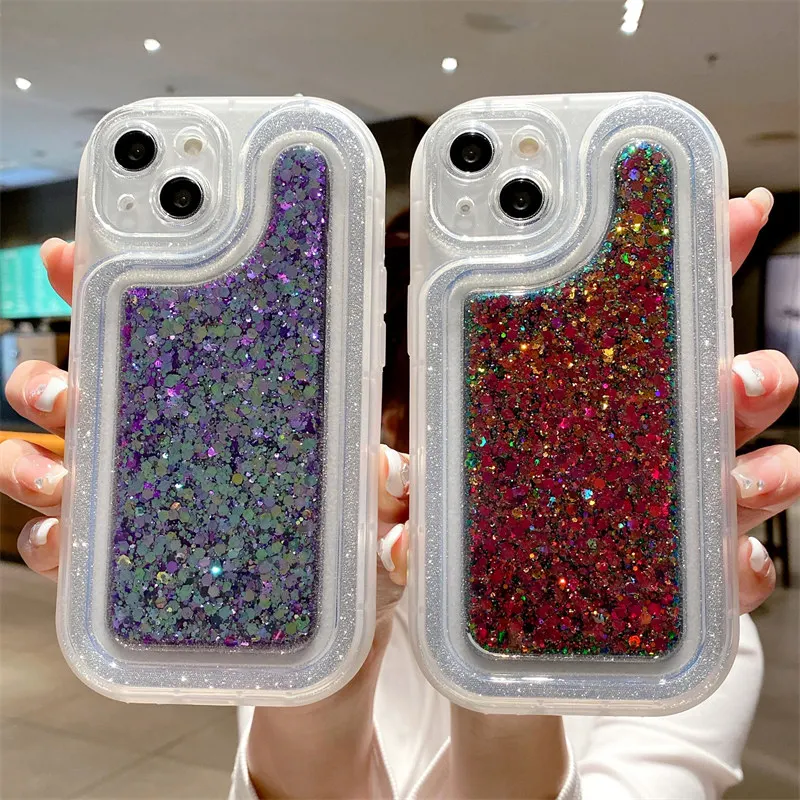 

Glitter Gold Foil Silicone Phone Case For iPhone 14 13 12 11 Pro Max 14 Plus 14Pro Shockproof Bumper Lens Protection Gutta Cover