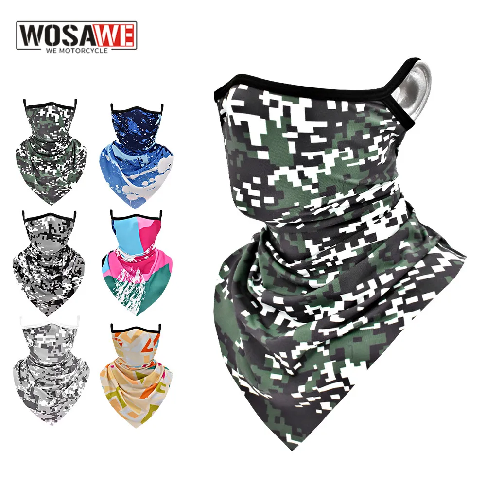 

WOSAWE Motorcycle Mask Ice silk bandana Camouflage Balaclava Face Mask Skiing skate Riding Scarf Breathable Road Bicycle Mask