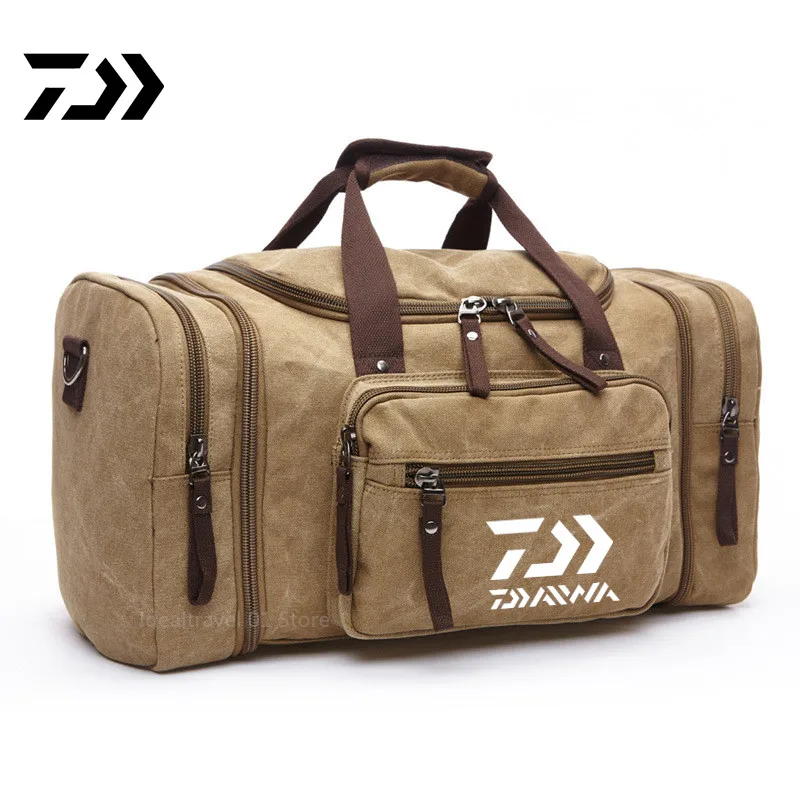 

Винтажные холщовые мужские дорожные сумки Daiwa в стиле милитари, ручная сумка, мужские спортивные сумки, большая сумка для путешествий, рыбалки на открытом воздухе