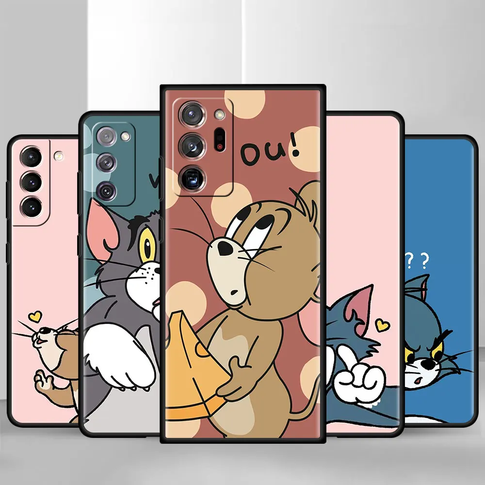 

Case For Samsung Galaxy S20 S21 S22 S10 S8 S9 Plus Note S20 Ultra 10 Lite Soft Phone Cover Cartoon Cat-T-Tom-And Cute-J-Jerry