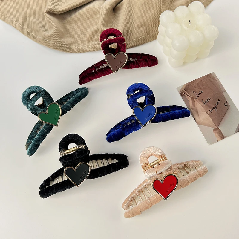 

Женские заколки для волос, яркие заколки для волос в форме сердца, аксессуары для волос, 2021