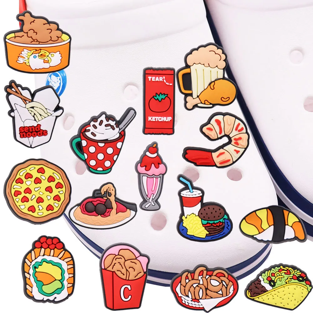 1 шт. Подвеска для обуви из ПВХ в виде мороженого пиццы курицы Nugget гамбургера еда