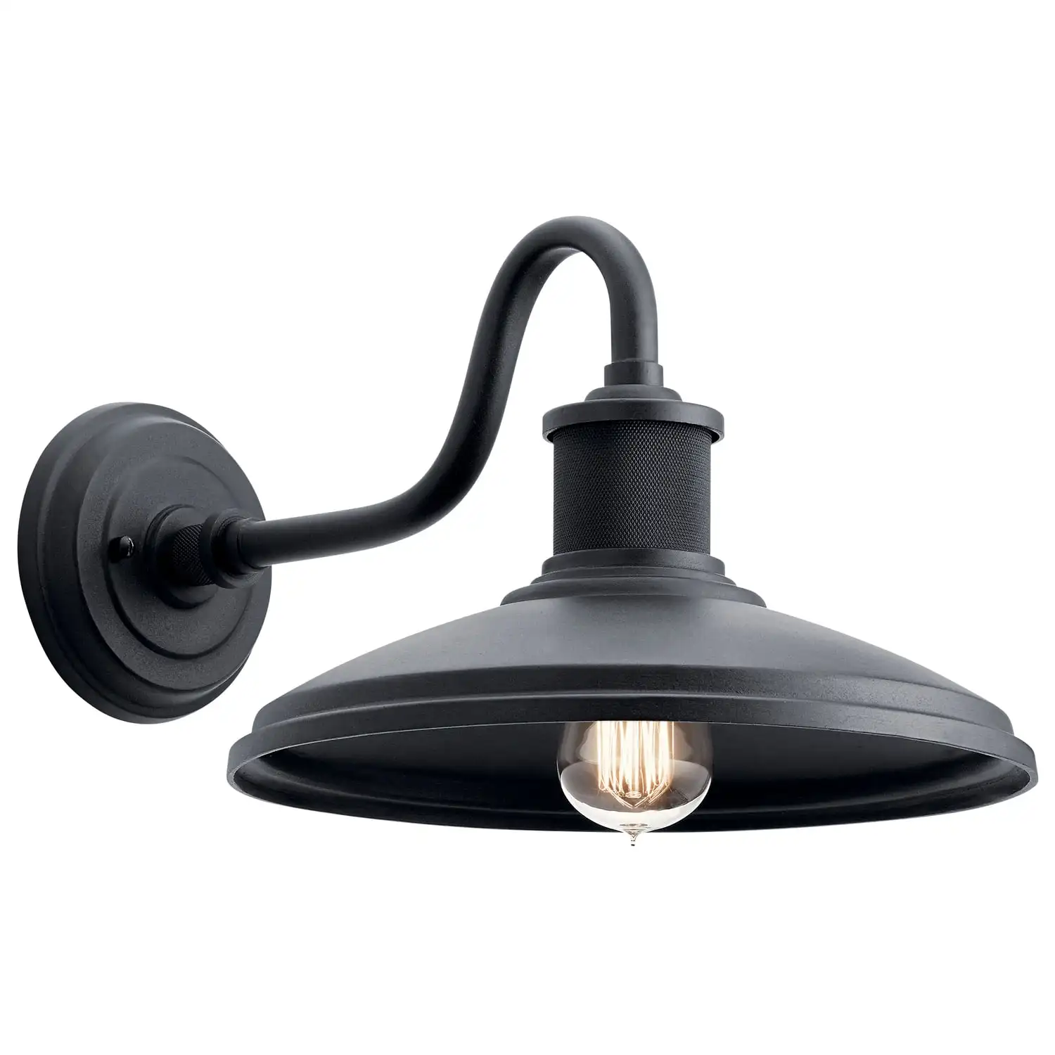 

Allenbury 1 Light Textured Black Outdoor Wall Sconce with Clear Seeded Glass