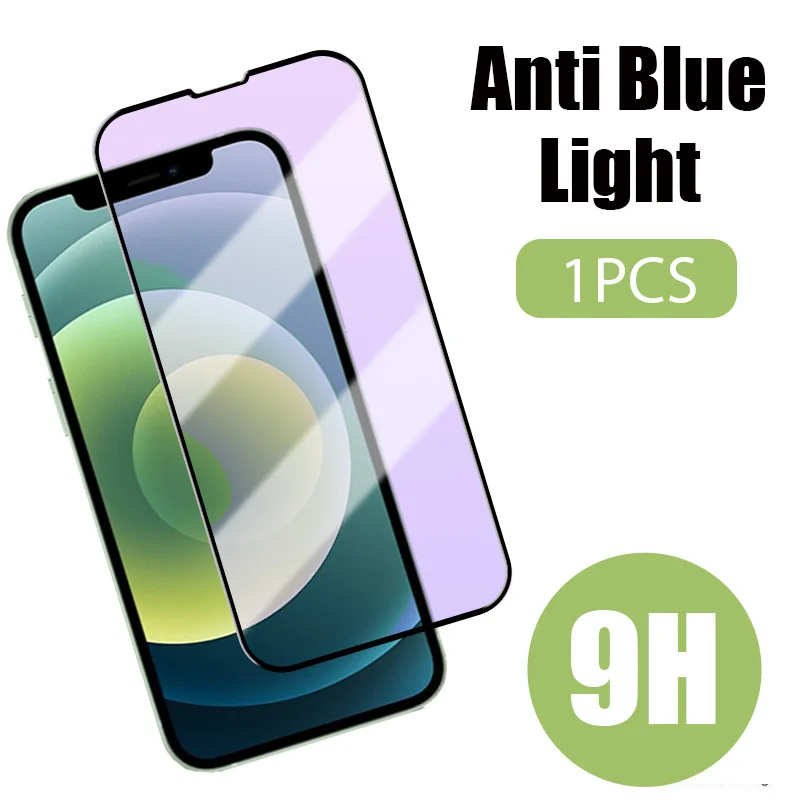 

Purple Light Tempered Film For iPhone 14 Pro 13 Mini Full Cover Screen Protector For iPhone 14 pro max 13 12 11 Protective Glass