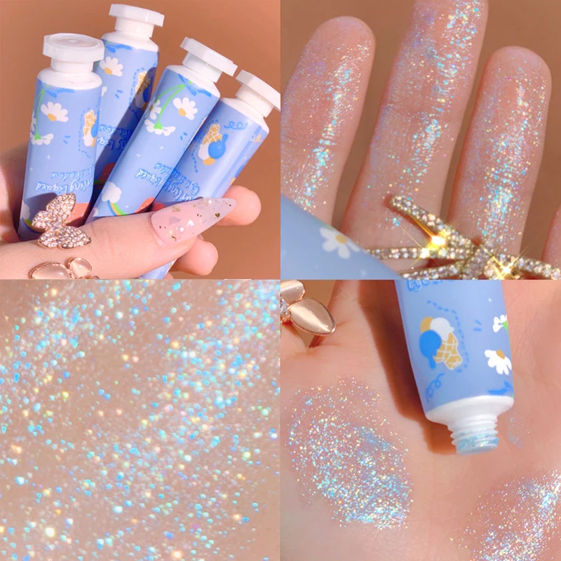 

8 Colors Glitter Mermaid's Tears Eyeshadow Brighten Face Highlighter Waterproof Blue Pink Gold Liquid Eye Shadow Makeup Cosmetic