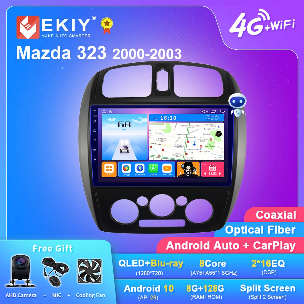 EKIY T7 для Mazda 323 2000-2003 Android автомобильное радио мультимедийный видеоплеер