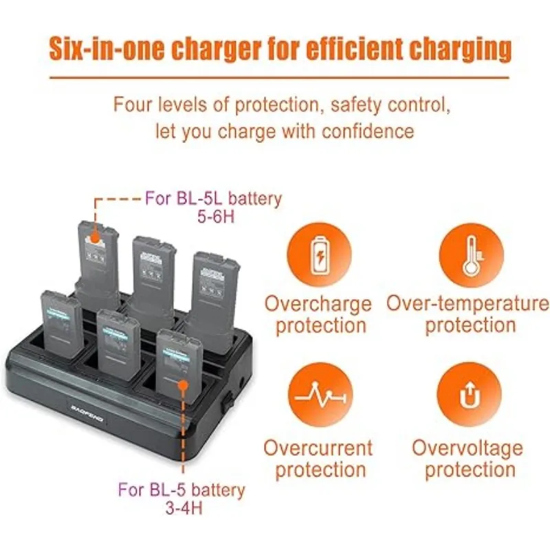 Многофункциональная зарядная станция BAOFENG UV-5R с шестисторонним зарядным