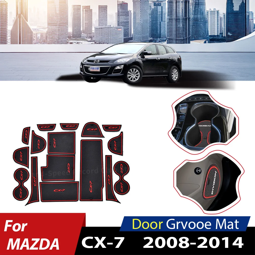 

Резиновые коврики для Mazda CX-7 2014-2008 CX7 CX 7 Слот-коврик для двери, резиновый коврик, декоративная подушка для интерьера чашки, Противоскользящий коврик