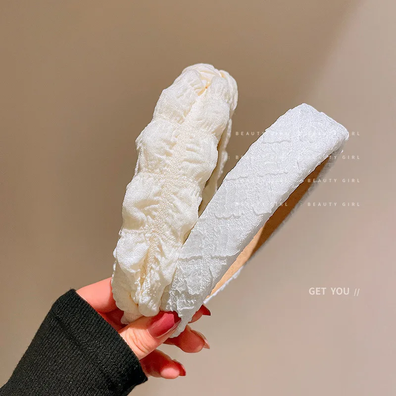 

Fabric Sponge Tie Hair Hoop, Japanese And Korean Style, Lady Fan Gaotou Head New Sweet Ornament