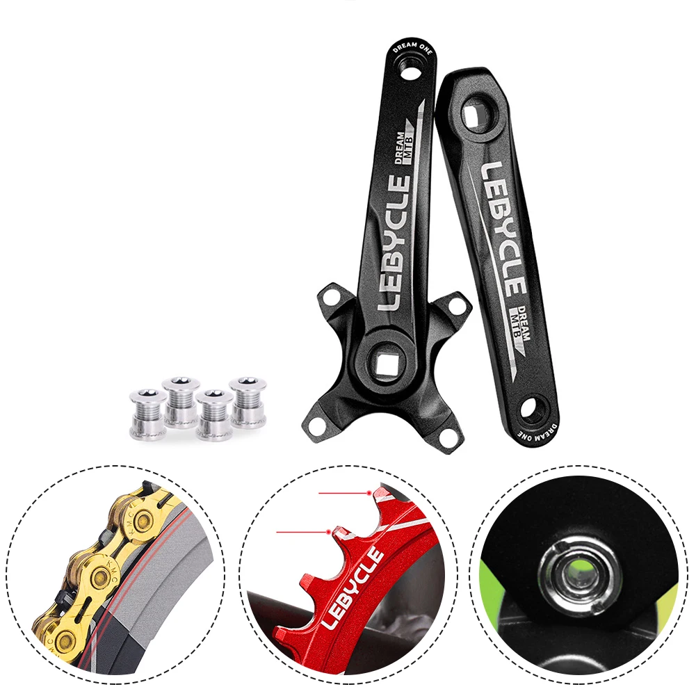 

Bicycle Square Hole Crank Aluminum Alloy Red/blue/black Bike Crankset Mountain Bike Crank Replacement Accessories