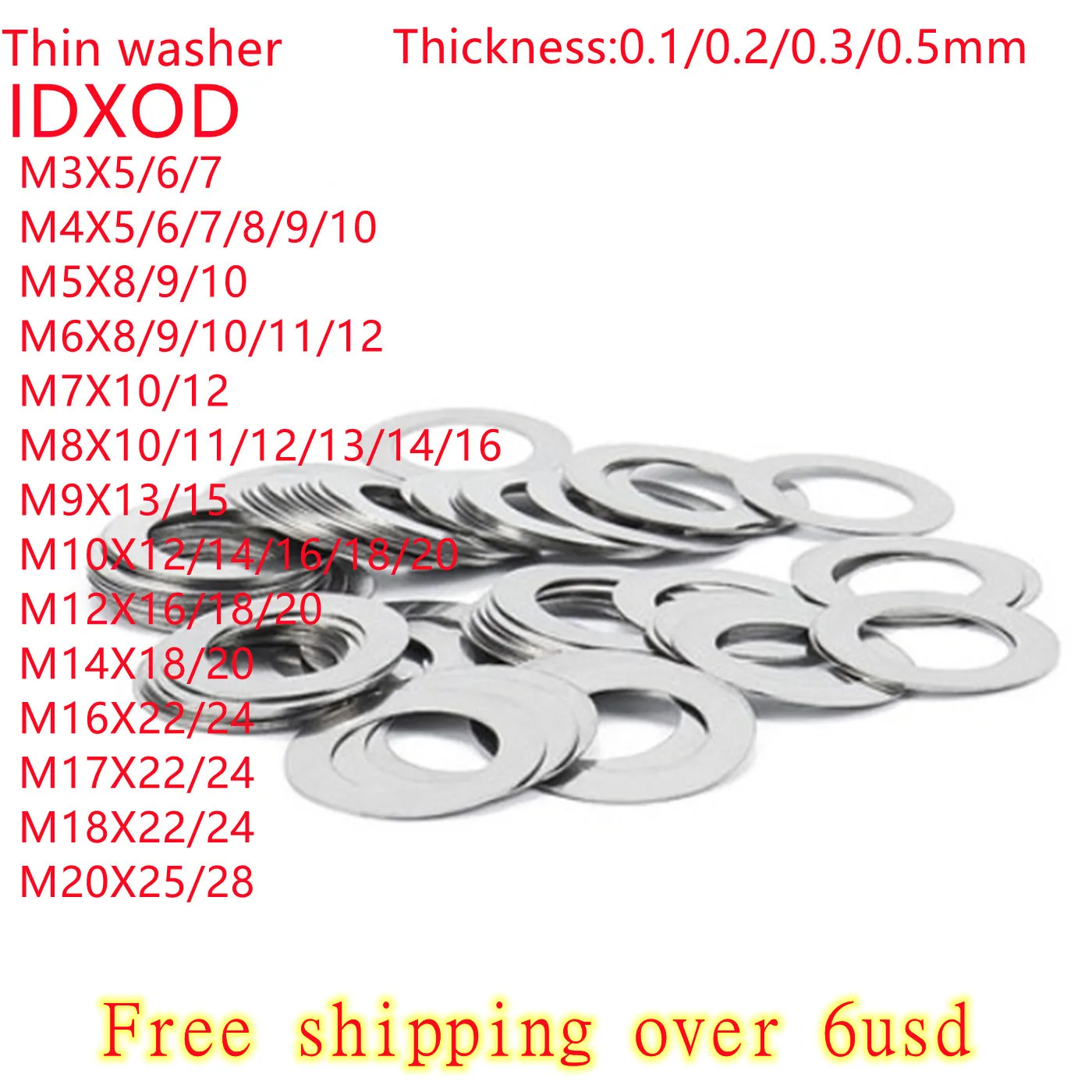 

Плоские шайбы из нержавеющей стали M3-M30