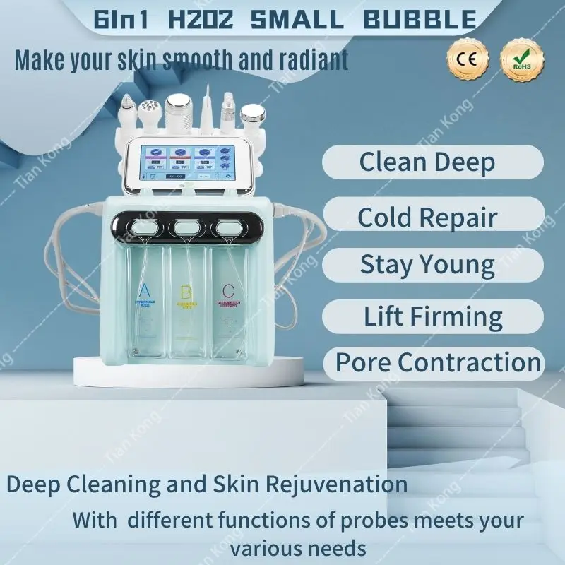 

Новинка 6 в 1 портативная гидро-дермабразия уход за кожей косметический аппарат водоструйный кислород гидроалмазный пилинг микродермабразия