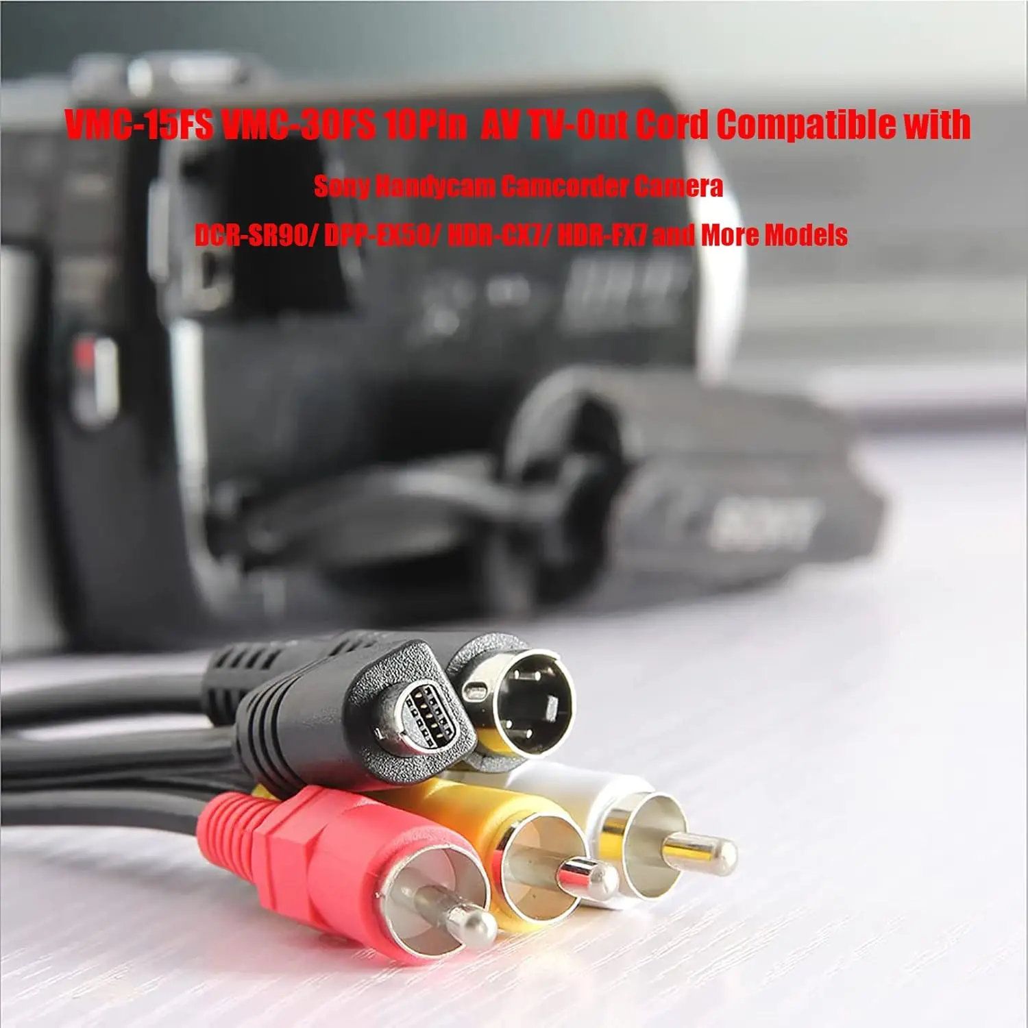 Аудио-видео кабель VMC-15FS AV-RCA совместимый с видеокамерой Sony Handycam DCR-SR90/DPP-EX50/HDR