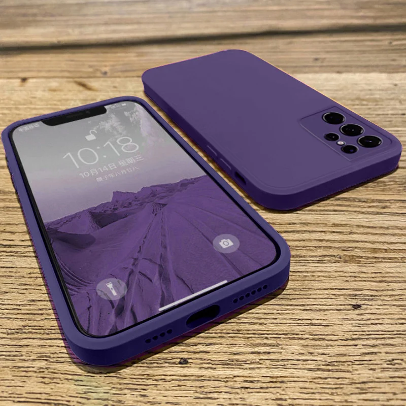 

Soft Square Liquid Silicone Case For Samsung Galaxy S23 S22 S21 S20 FE Plus Ultra A73 A72 A54 A53 A52 A51 A33 A32 4G 5G Cover