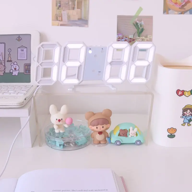 

Ins Korean Style Simple Led Digital Clock Creative Clock Watch Wall Clock Plug-in Luminous Alarm Clock Clock Digital