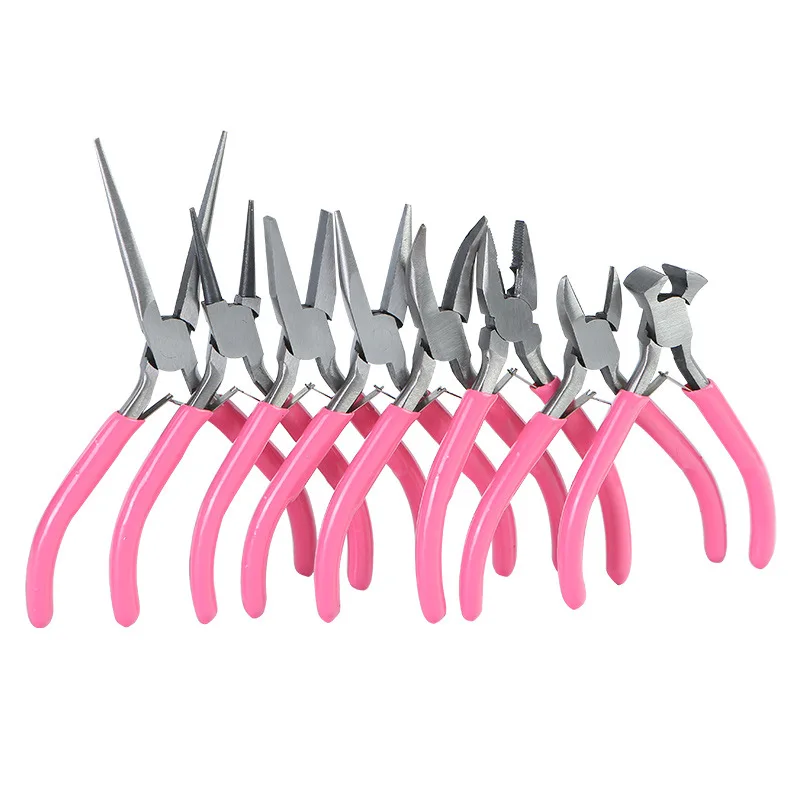 

Cute Pink Color Handle Anti-Slip Splicing And Fixing Jewelry Pliers Tools & Equipment Kit For DIY Jewelery Accessory Design