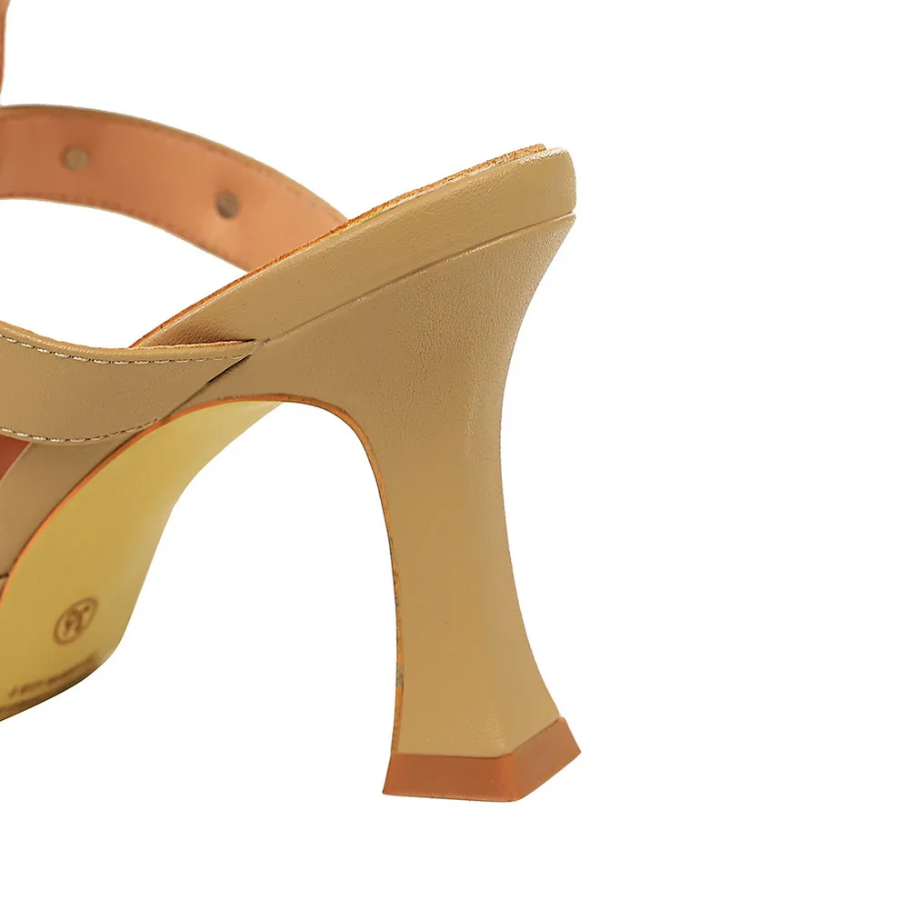 BIGTREE Shoes Roman Style High Heels Metal Rivets Kitten Heels Women Pumps Sexy Party Shoes Summer Woman Sandals Heels Shoes