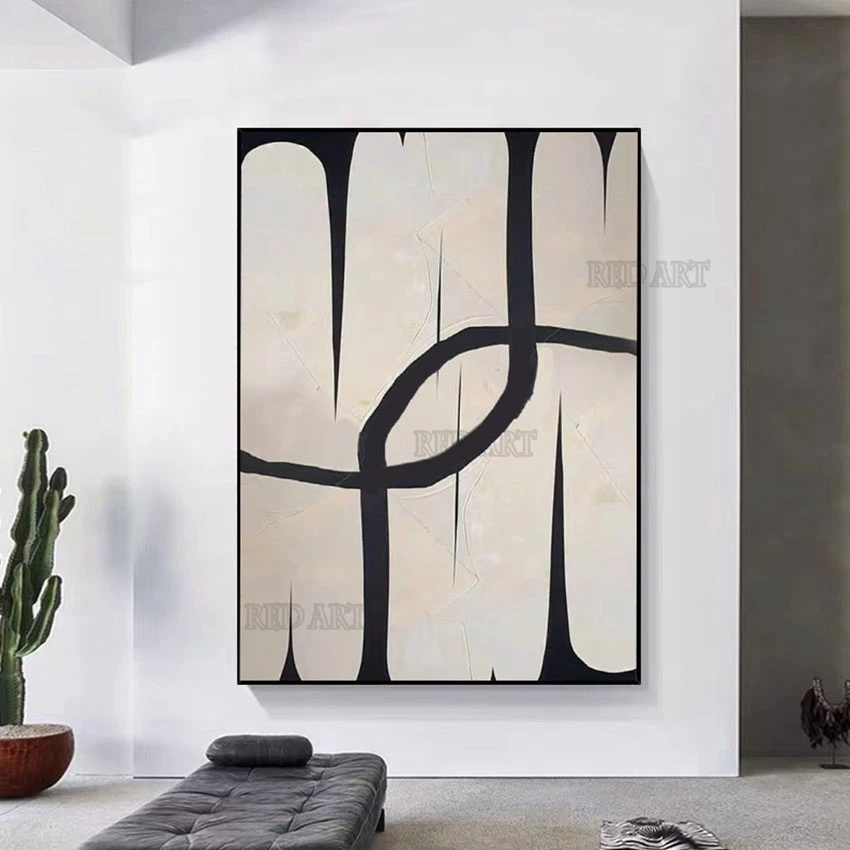 

Домашний декор, холст, картина 100%, ручная роспись, акриловая черно-белая живопись, абстрактная настенная живопись, искусство без рамы, Новое ...