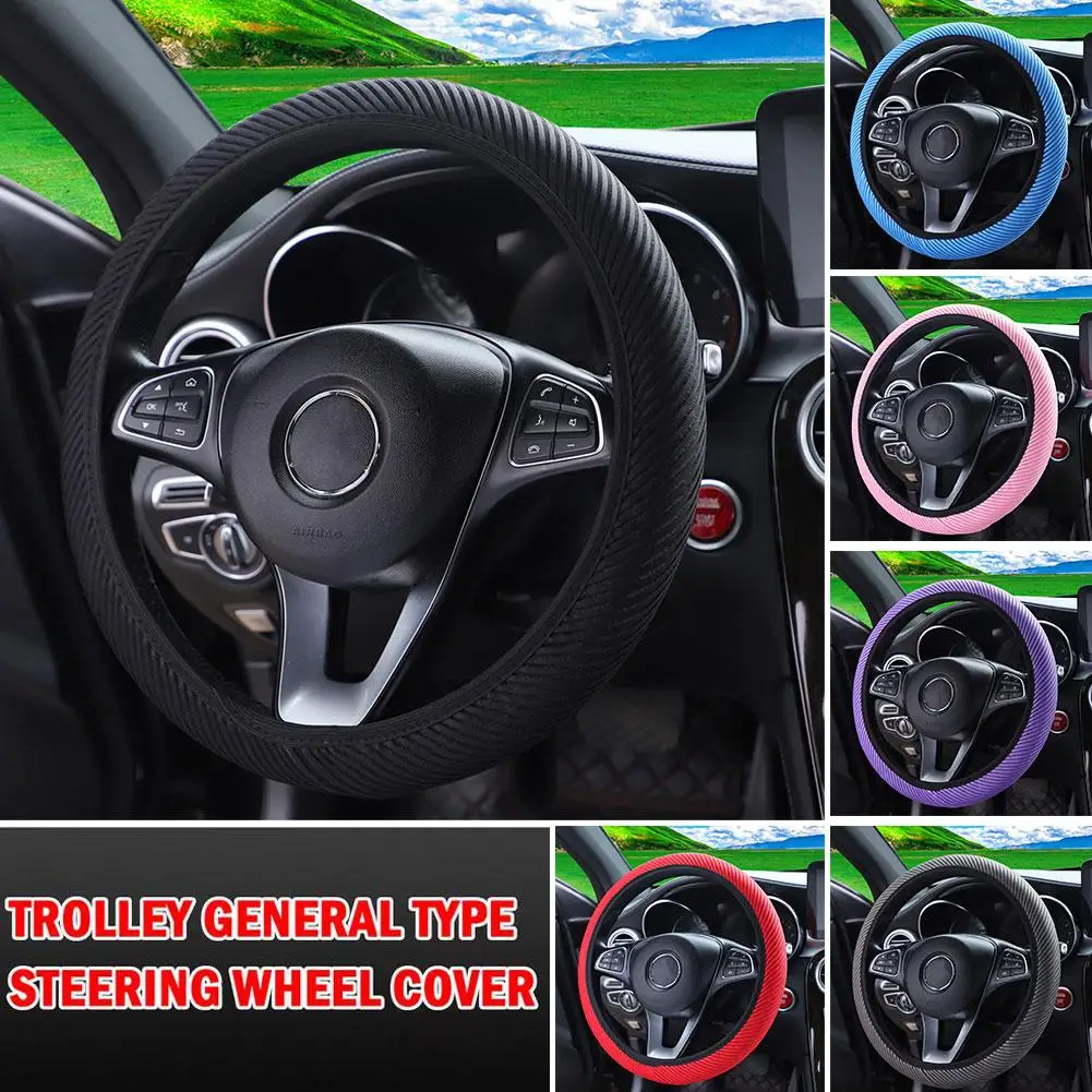 

Car Steering Wheel Cover Breathable for 37cm-38cm Car Handbrake Gear Cover Auto Interior Accessories Auto Decoration R5V5