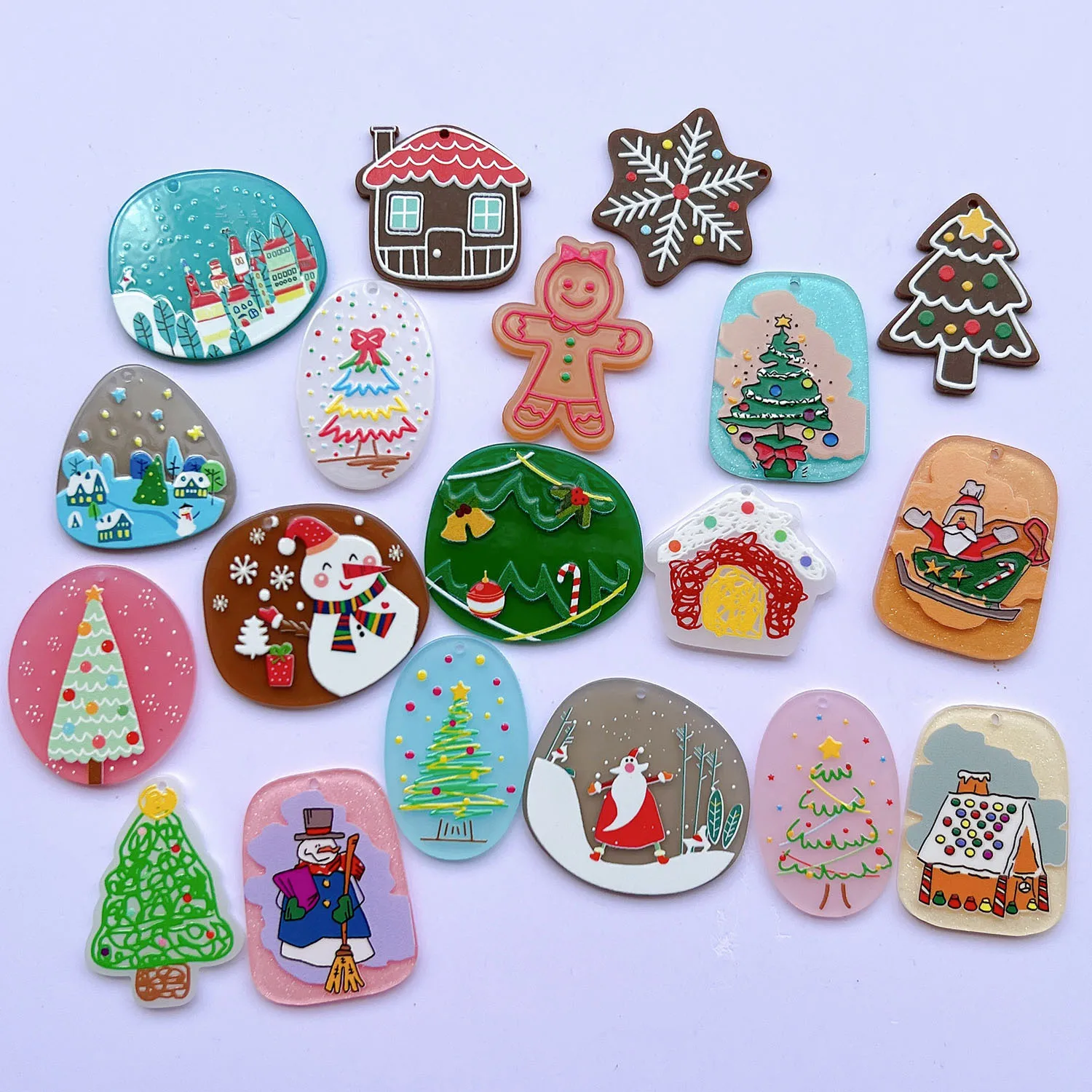 

Милые рождественские поделки из смолы с плоской задней стороной, подвеска «сделай сам», аксессуары для украшения скрапбукинга