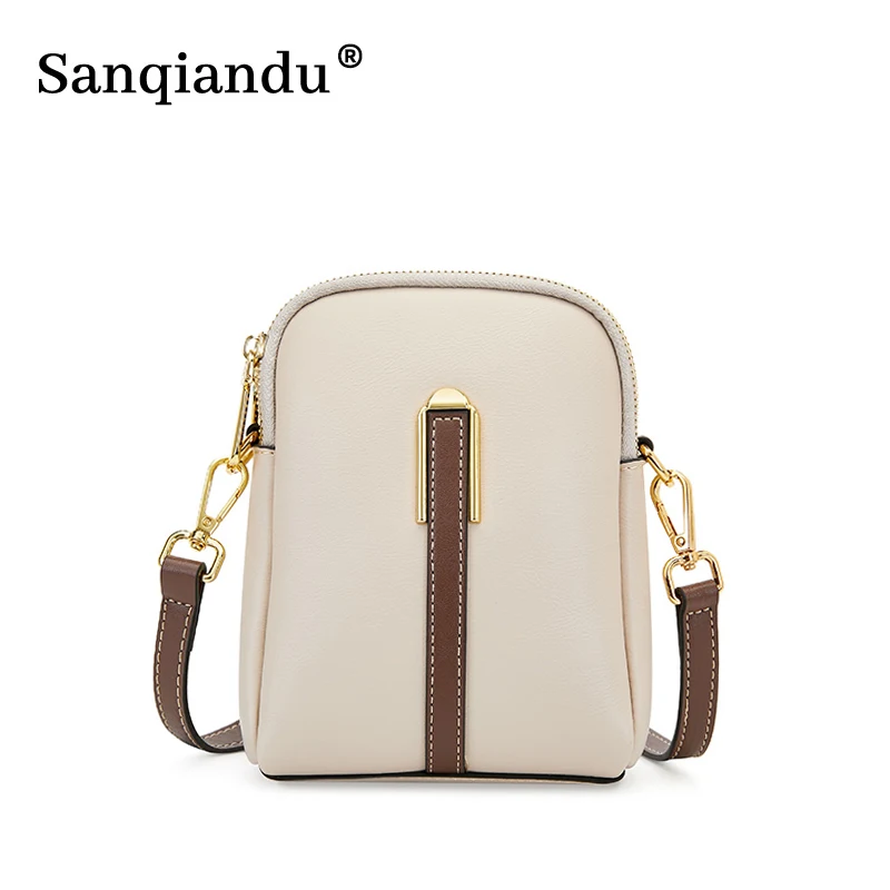

Brand Designer Women Shoulder Bags Phone Pocket Small Bags Ladies Cowhide Leather Female Crossbody Bag Mini Messenger Purse
