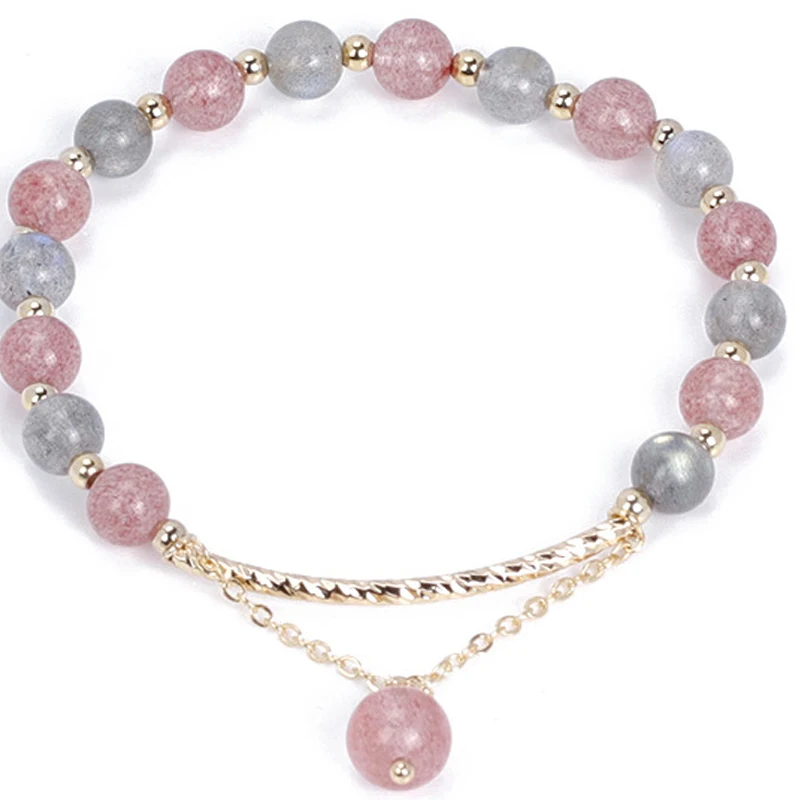 

Trend Moonstone Crystal Bracelet for Women Jewelry Simple Strawberry Female Jewelry Gift Gold Chain Hand String for Girls