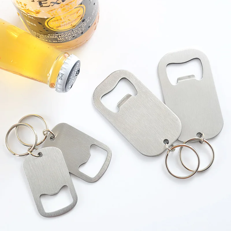 

Stainless Steel Beer Bottle Opener Keychain Simple Botlle Opener Soda Drink Starter Multifunctional Beer Openers Kitchen Gadgets