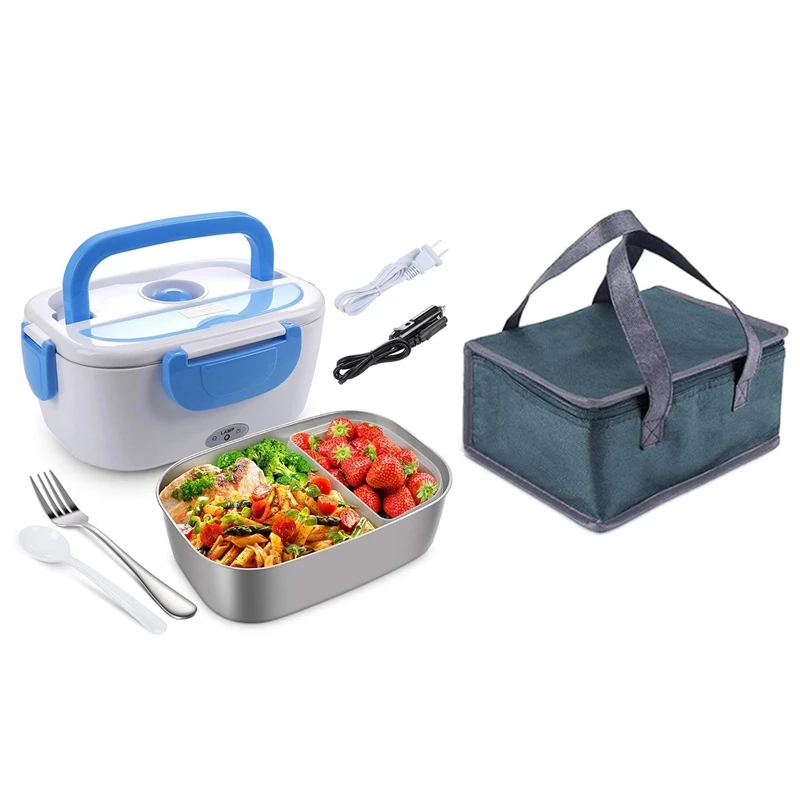 

Electric Lunch Box For Car,Home,Office-Portable Food Warmer Heater Lunch Box With Stainless Steel Container US Plug
