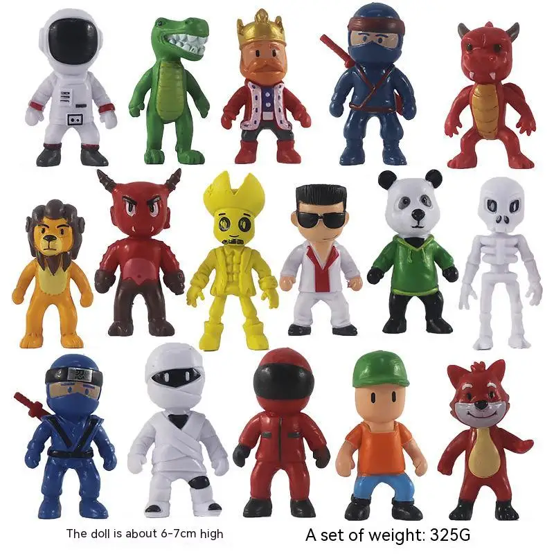 

16pcs Cartoon Game Stumble Fall Guys Action Figures Pvc Model Statue Multiplayer Challenge Types Anime Collection Kids Gifts Toy