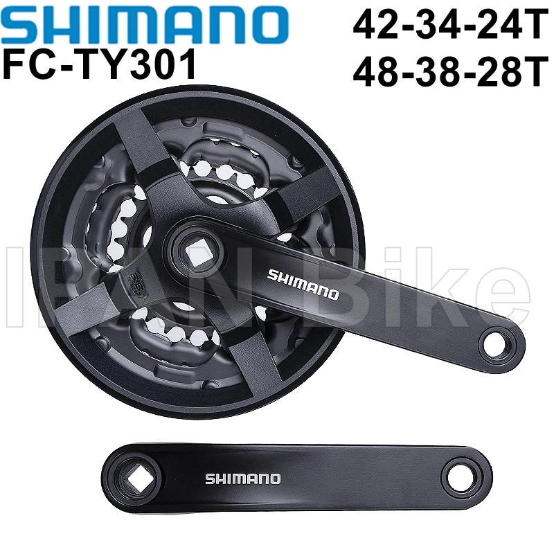 SHIMNAO FC TY301 кривошипная Система 6S 7S 8S FC-TY301 MTB велосипедная цепь 42-34-24T 48-38-28T 170 мм -