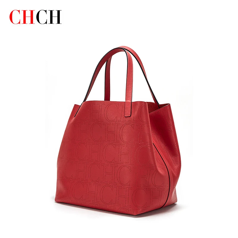 

CHCH 2022 New Women Shoulder Bag Punching Process Top Quality Luxury Shopping Bags Retro Casual Lady Handbag Totes Women's Bag