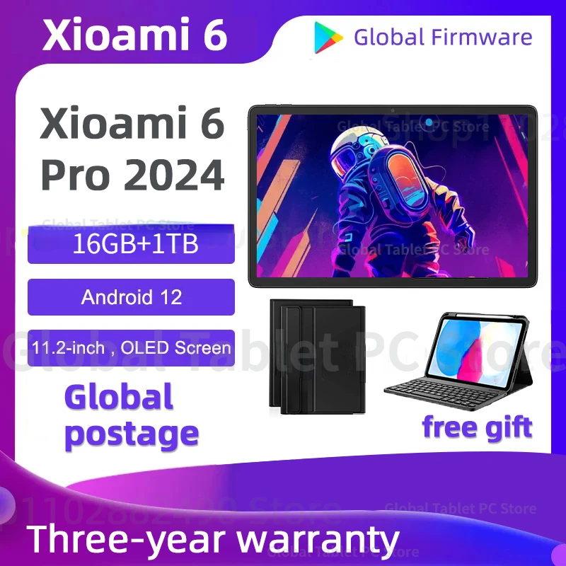 

2024 HD 4K Screen New Global Version Pad 6 Pro Snapdragon 870 Android 12.0 ROM 12GB RAM 512GB Tablet PC 5G Dual SIM Card WIFI MI