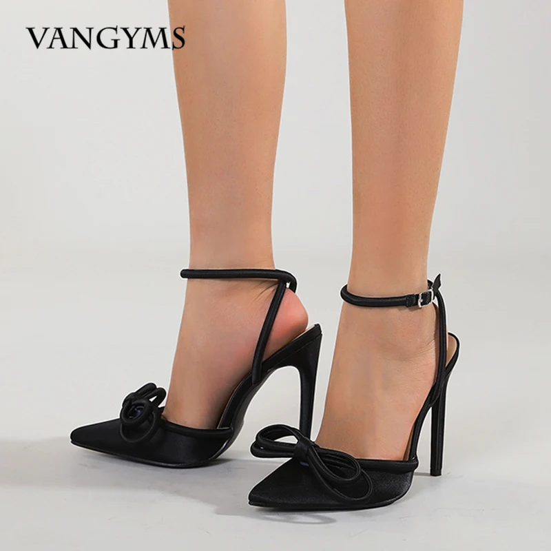 

Новинка лета 2022, стильные модные и милые сандалии Baotou с острым носком на тонком каблуке, женские босоножки большого размера на высоком каблу...