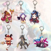 game league of new legends keychains lol key chains acrylic figures decoration yasuo ahri riven rakan bag pendant fans gifts